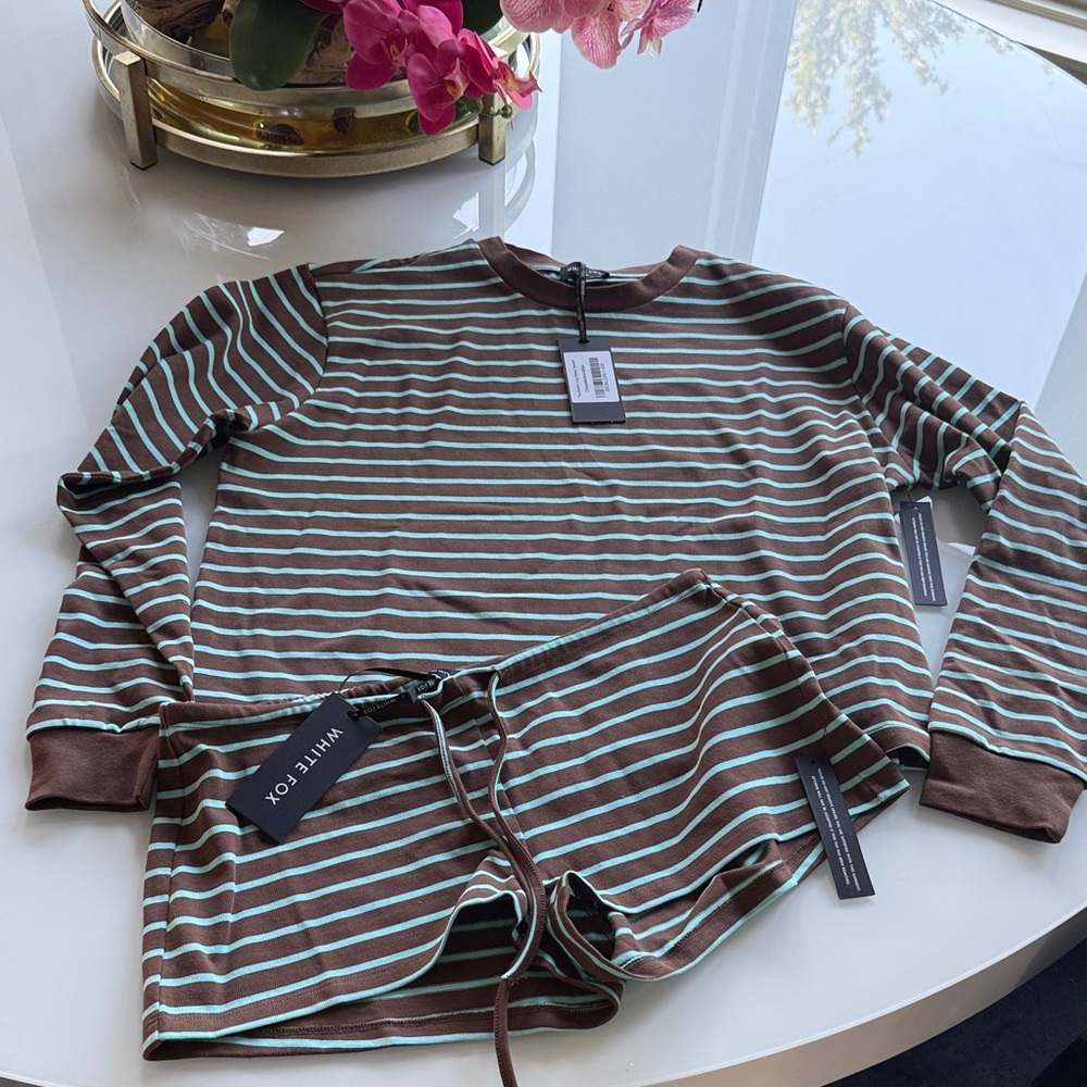 WHITE FOX brown & mint set S/M